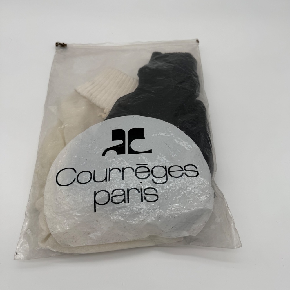 2 Courreges 1970's vintage sheer tops in white & black size M/L